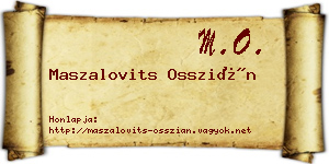 Maszalovits Osszián névjegykártya